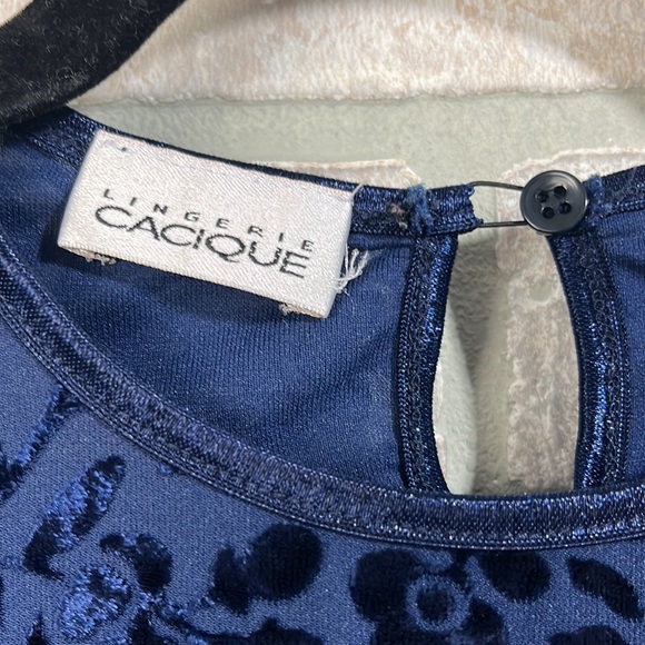 Lingerie Cacique Mesh and Velvet Top- Size S - Picture 6 of 6